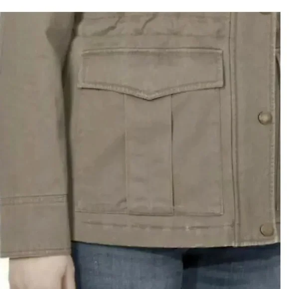 Lucky Brand Women’s Military Field Jacket Hood Full Zip Olive Green Size XS - Picture 4 of 14